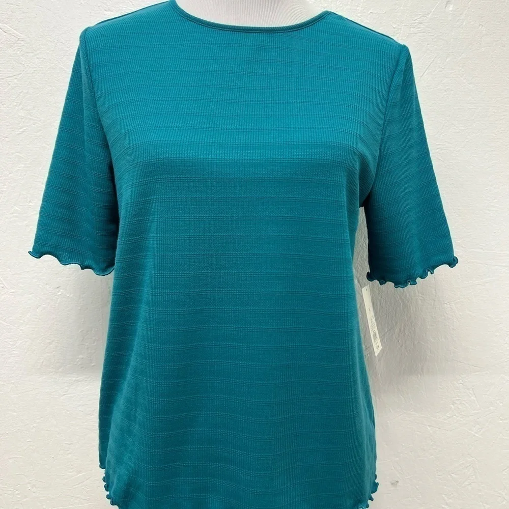 STARS Above Women's Turquoise Teal Blue Textured Knit Pajama Shorts 2pc Set